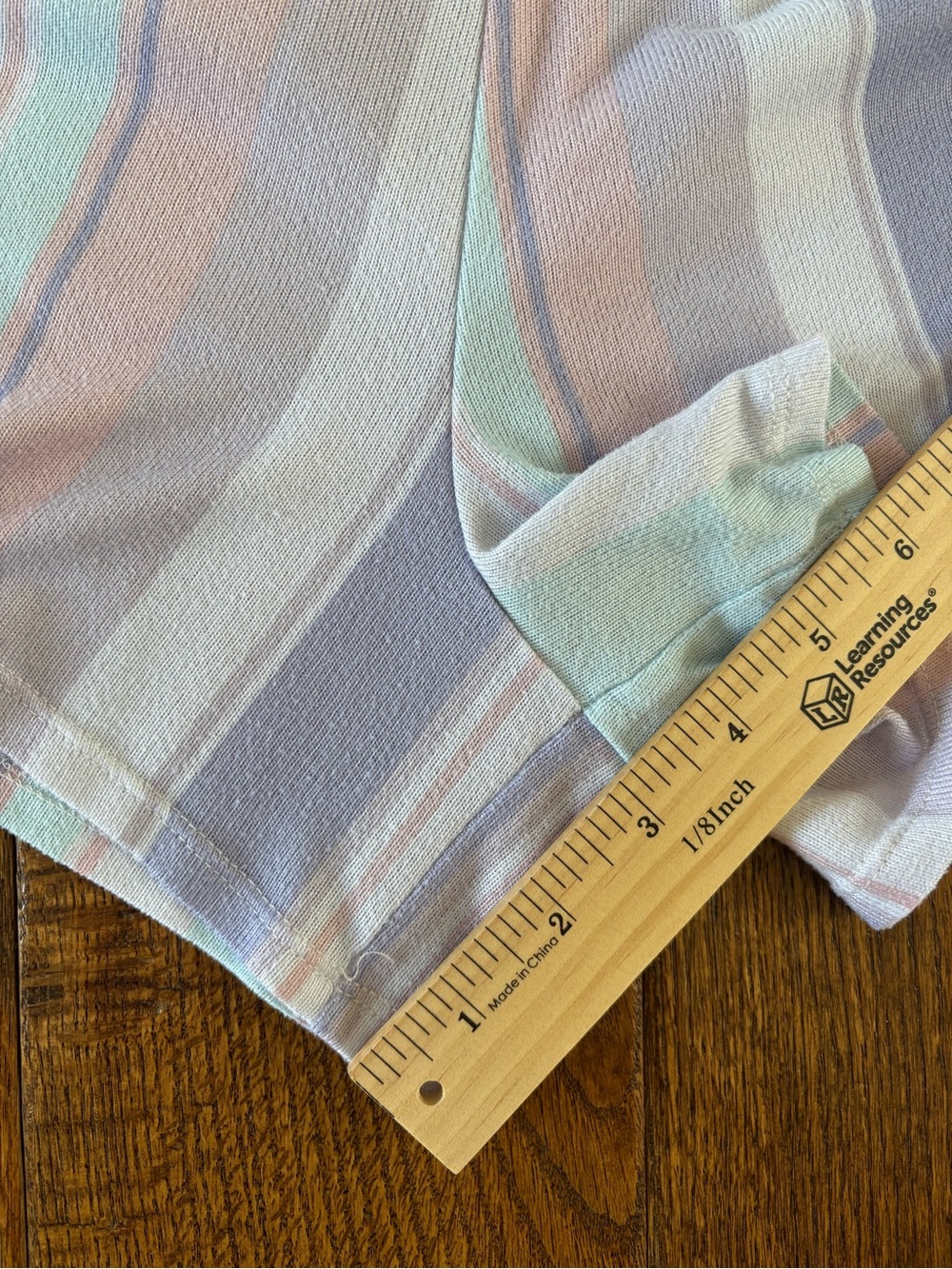 Boutique Pastel Striped Pajama Set | Short Sleeve Top & Shorts | XL - Picture 14 of 14